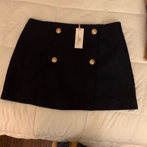Vineyard Vines Navy Mini Skirt with Gold Accents